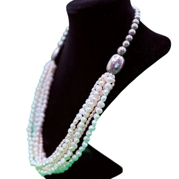 Silpada Multi-strand Pearl and Sterling Silver Necklace